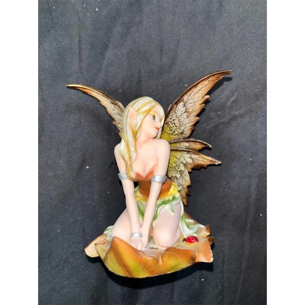 Pacific Trading Fairy Figurine Autumn Leaf Butterfly Wing Ladybug Statue fantasy